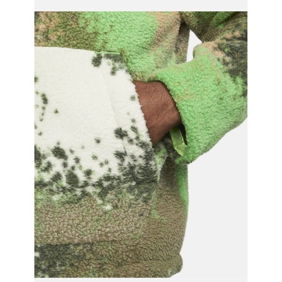 Nike NSW Sherpa Sport Essentials+ 1/2 Zip Hoodie Fleece DD5009-362 green Men's S - Picture 4 of 11